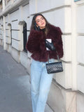 Faux Fur Jacket Coat Women Warm Fluffy Loose Long Sleeve Lapel Female Cardigan